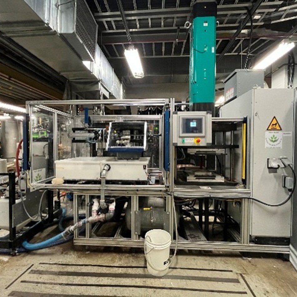 Semi-pilot pulp moulding/thermoforming unit